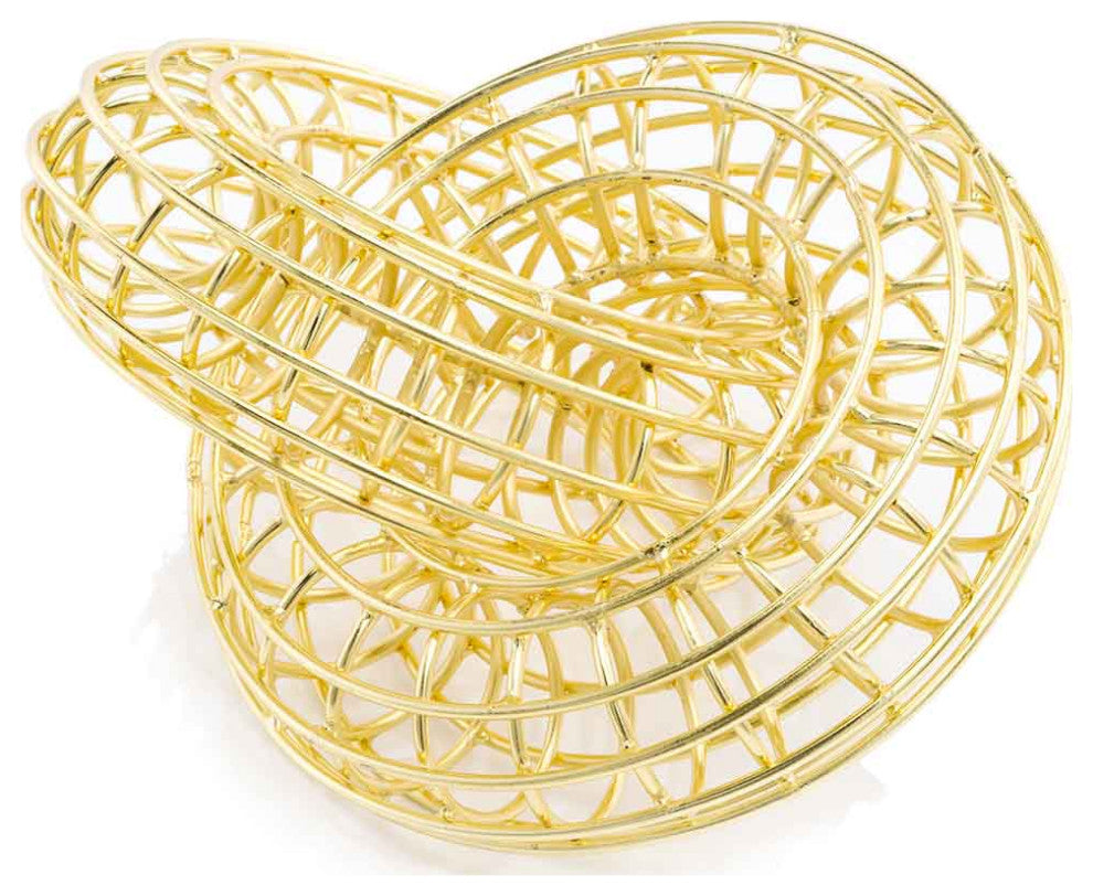 HomeRoots Gold Plated Linking Rings Sculpture
