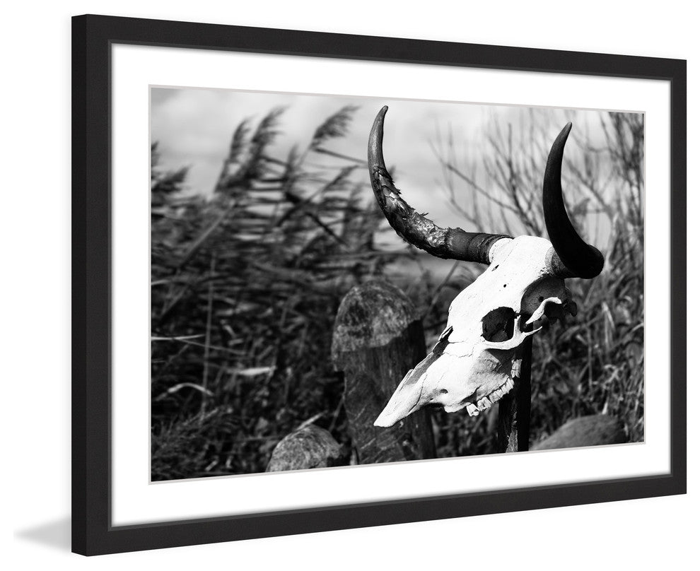 Marmont Hill, "Skull in the Grass" Framed Painting Print, 30x20
