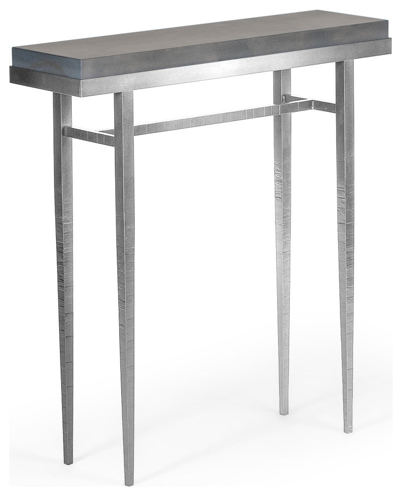 Wick 30" Console Table, Sterling Finish, Maple Grey Accents