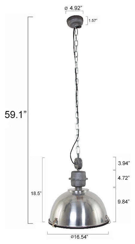 Large Industrial Warehouse Pendant Light, Black