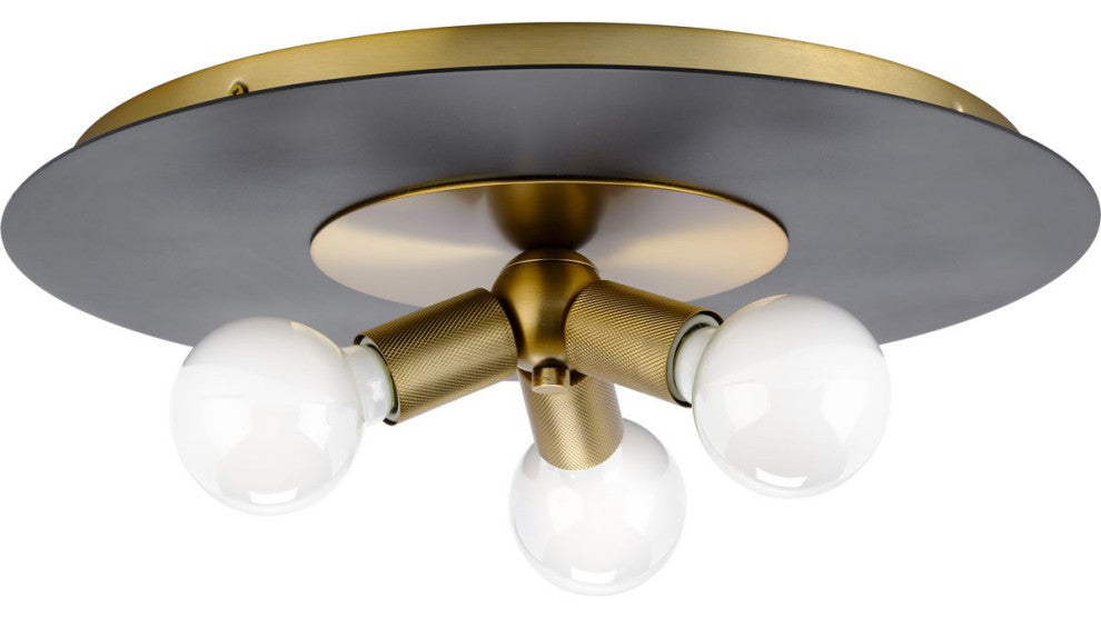Trimble Collection Three-Light Brushed Bronze 18" Flush Mount