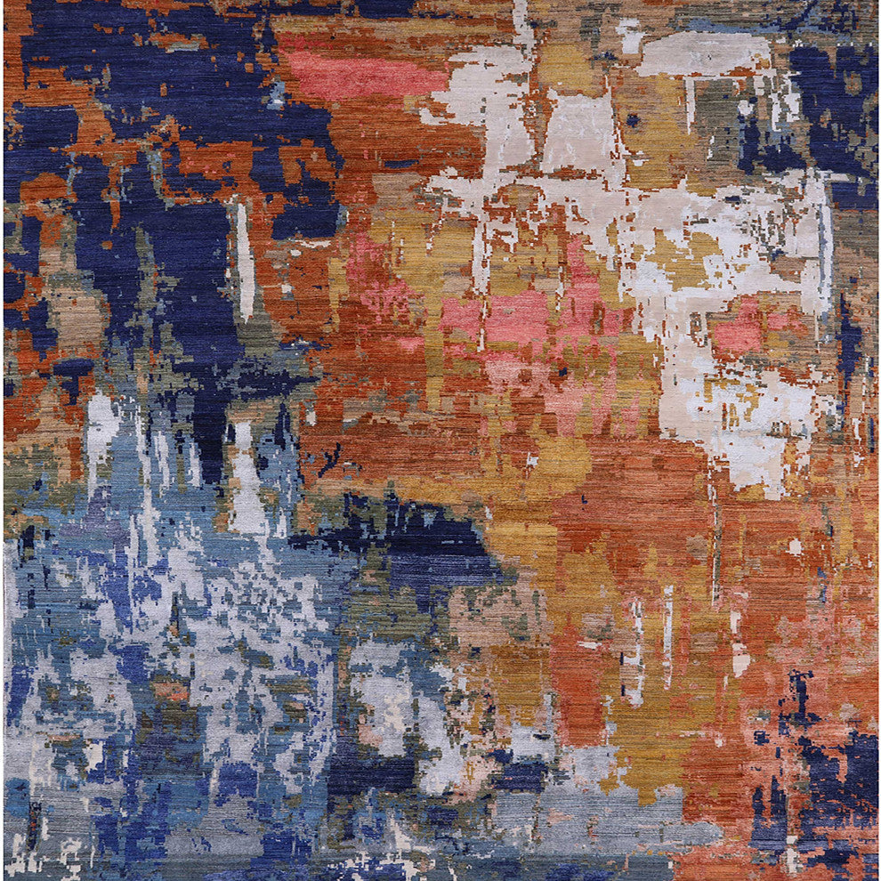 Ahgly Company Indoor Square Mid-Century Modern Area Rugs, 7' Square