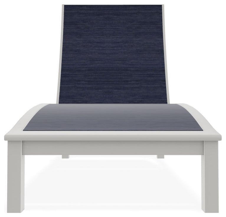 Bazza Sling 4-Position Contour Outdoor Chaise Lounge, Collect Indigo/Snow