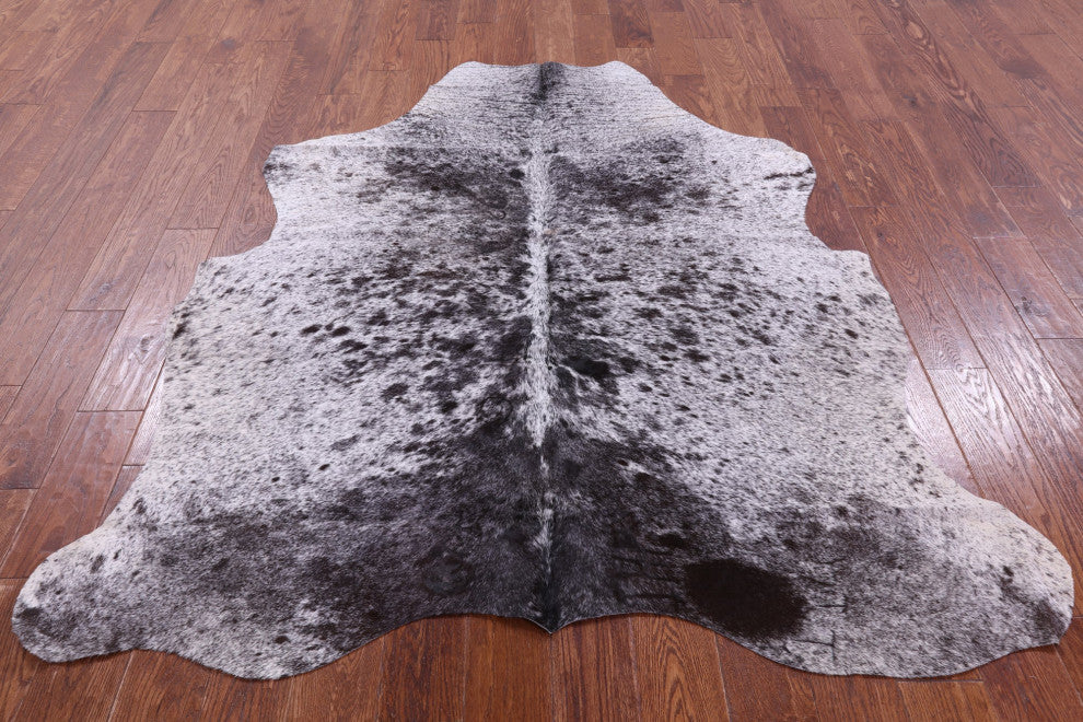 6' 5" X 5' 6" Organic Natural Hair-On Cowhide Area Rug C1792