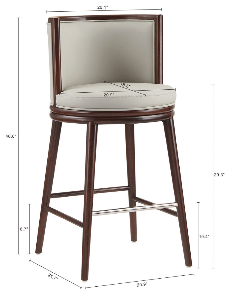 Manhattan Comfort Evalyn Barstool, Stone, Set of 3