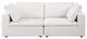 Dante Modular Loveseat Upholstered, Genuine Belfast Fabric, Light Gray