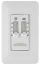 Two Speed Wall Control Non-Reversing, Fan Speed and Light, White