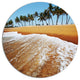 Beautiful Beach With Row Of Palms, Seashore Round Wall Art, 11"