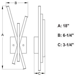 Vaxcel Lighting W0459 Barcelo 3 Light 18" Tall LED Bathroom - Matte Black