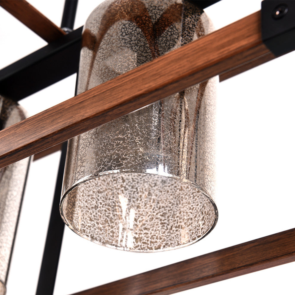 5-Light Rectangular Rustic Farmhouse Chandelier