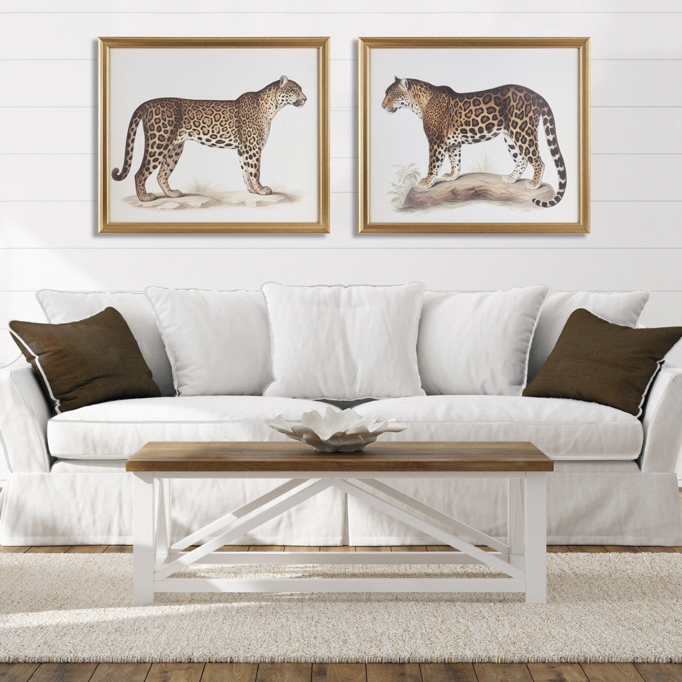 Madison Park The Duel Cheetah Framed Graphic Wall Decor 2 Piece set, Multi