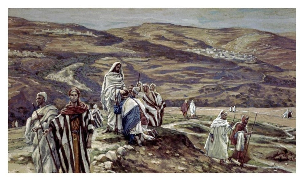 "Christ Sending Out the Seventy Disciples Two by Two" Paper Art, 32"x19"