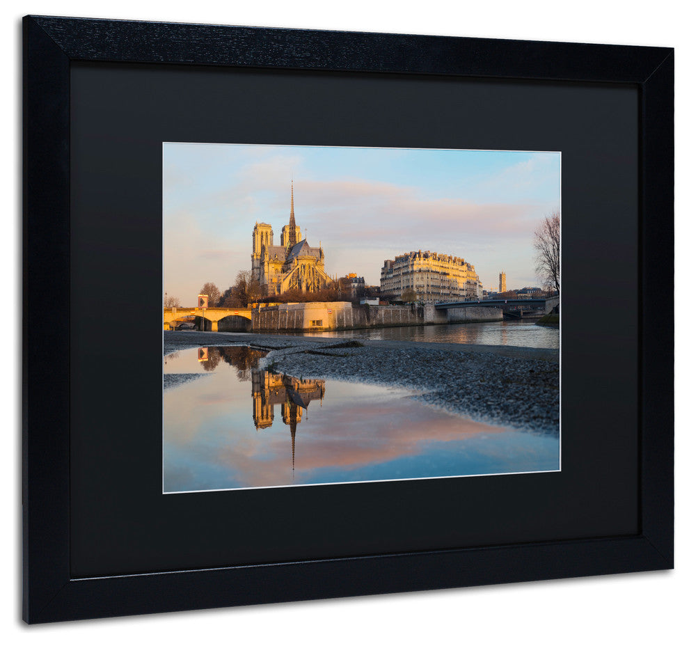 Mathieu Rivrin 'Sunrise in Notre Dame de Paris' Matted Framed Art, 16x20