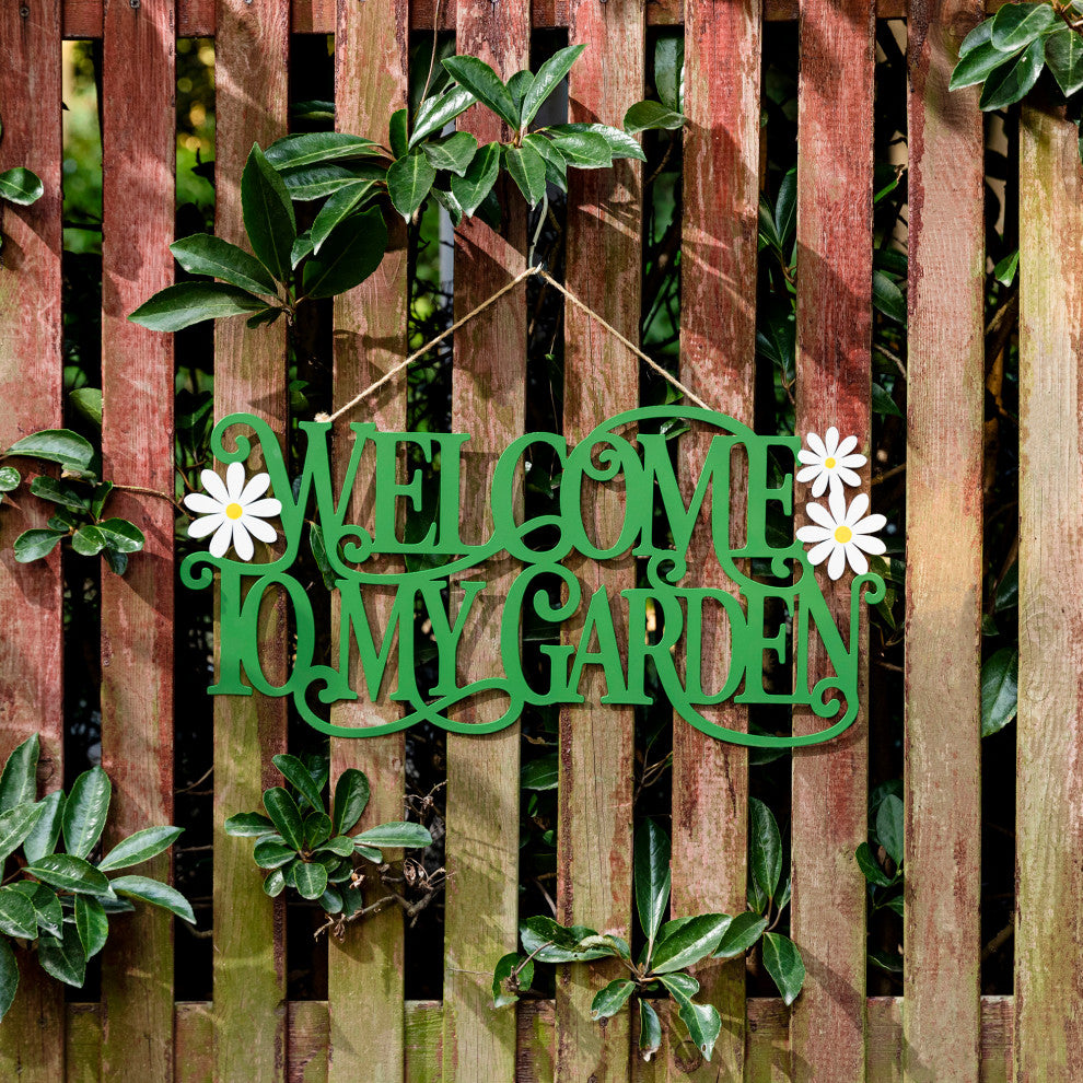 24"L "Welcome to My Garden"  Wall Decor