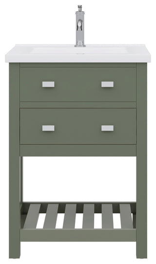 Viola 24" Integrated Ceramic Sink Top Vanity, Glacial Green, Vanity Only