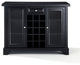 LaFayette Sliding Top Bar Cabinet, Black Finish