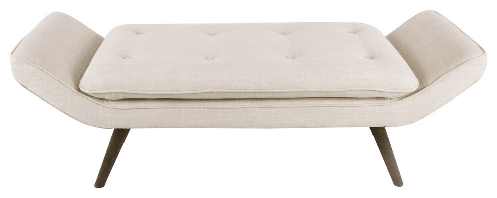 Newcastle Fabric Tufted Bench, Flax