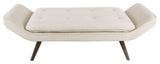 Newcastle Fabric Tufted Bench, Flax