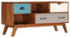 vidaXL TV Stand TV Unit Sideboard Cupboard with 3 Drawers Solid Acacia Wood