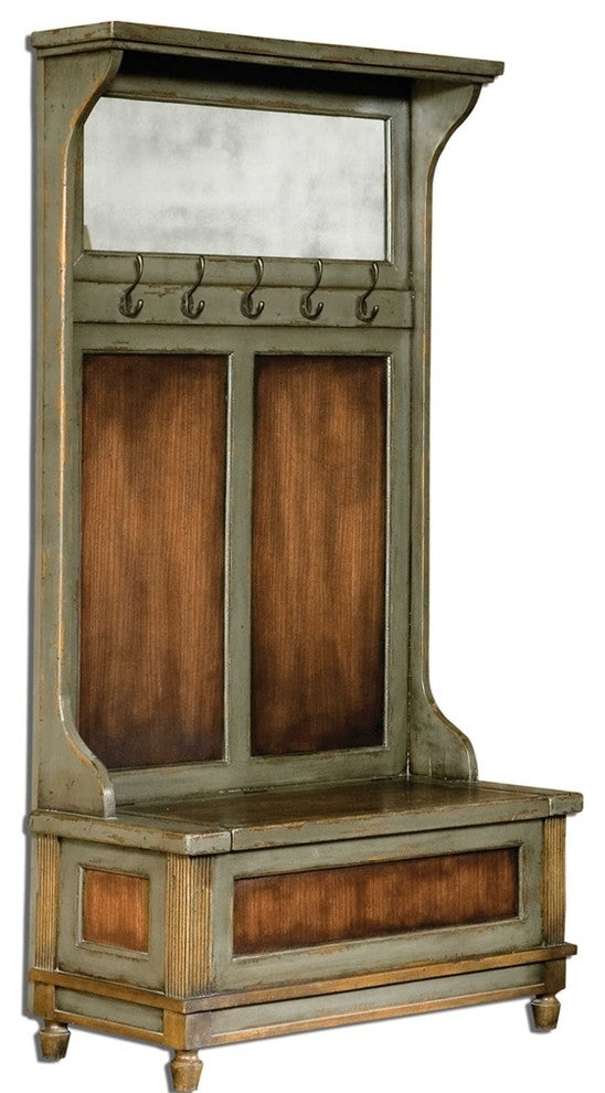 Riyo Distressed Hall Tree By Designer Matthew Williams