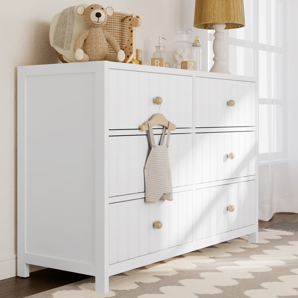 Graco Teddi 6 Drawer Double Dresser, White