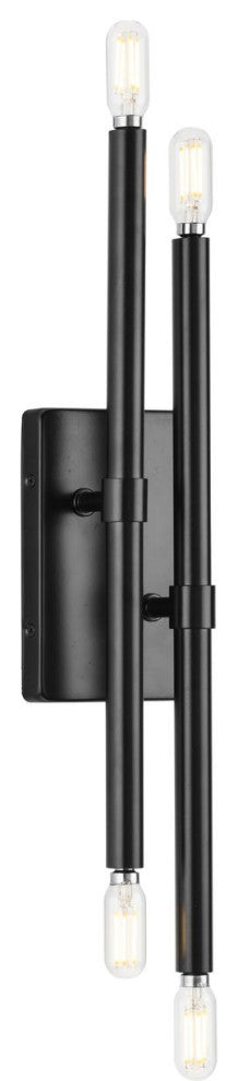 Arya Collection Four-Light Matte Black Luxe Wall Bracket