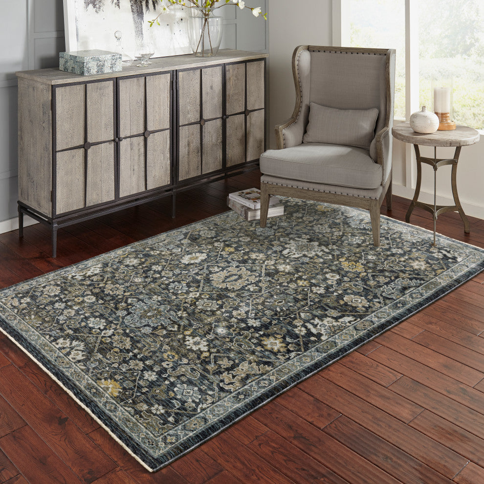 Augustus Inspirations Blue/ Light Blue Indoor Area Rug, Blue, 2'x3'