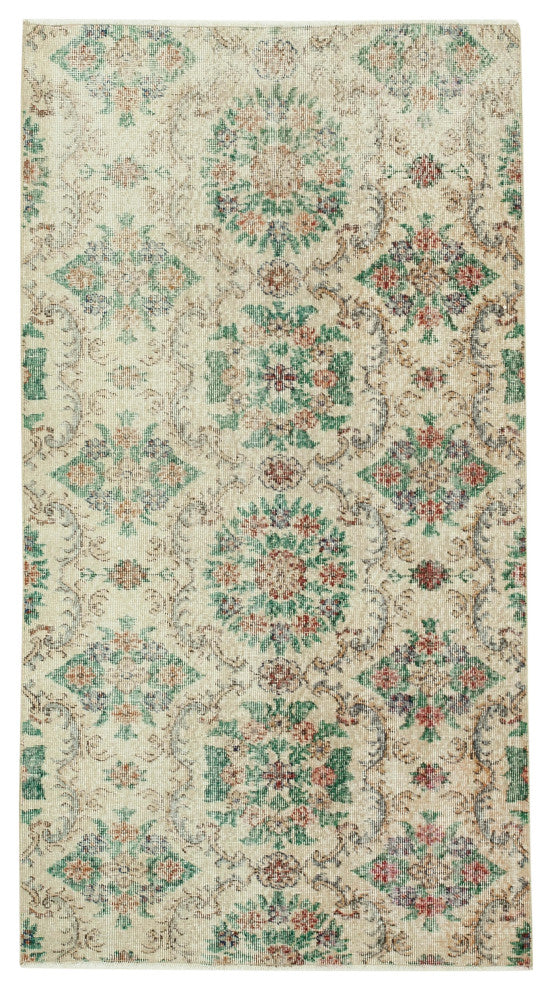 Rug N Carpet - Handmade Anatolian 3' 7" x 6' 9" Distressed Small Area Rug