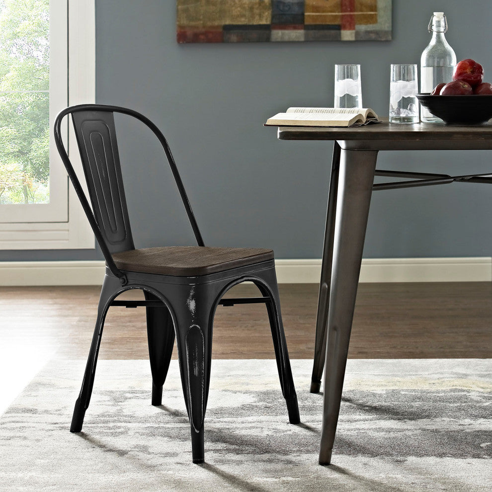 Promenade Bamboo Side Chair, Black