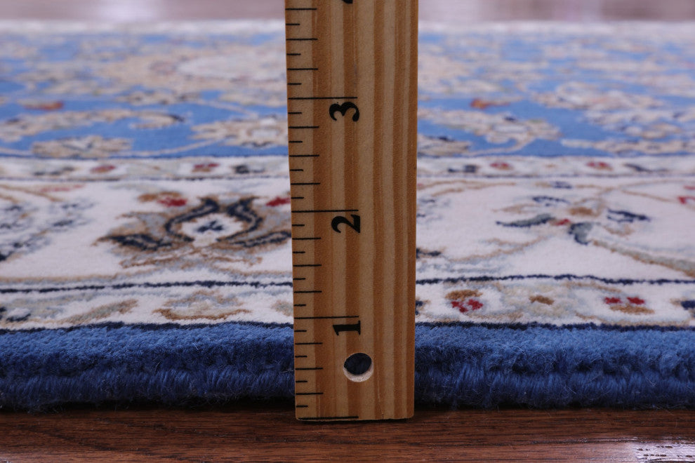 4' 2" X 6' 1" Persian Nain Wool & Silk Hand-Knotted Rug - Q13137