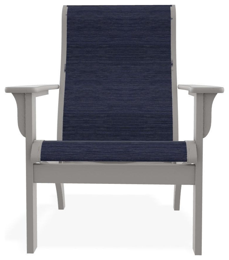 Adirondack Sling Outdoor Adirondack Armchair, Collect Indigo/Warm Gray