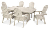 Polywood Vineyard Adirondack 7-Piece Nautical Trestle Dining Set, Sand