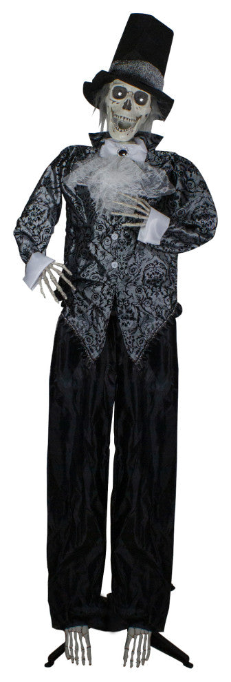 6'' Black and White Lighted and Animated Groom Halloween Decoration
