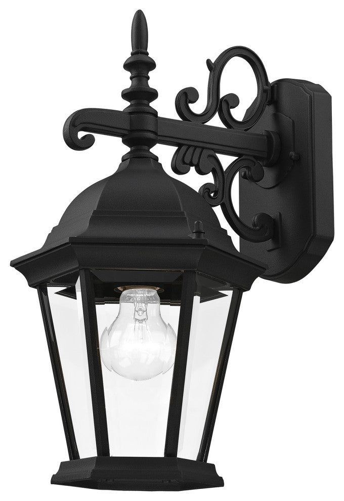 Textured Black Traditional, Historical, Outdoor Wall Lantern