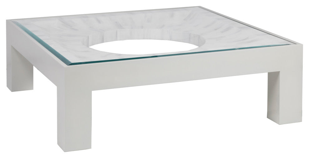 Elation White Square Cocktail Table
