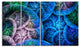 Dramatic Colorful Fractal Clouds, Abstract Canvas Art Print, 48"x28", 4 Panels