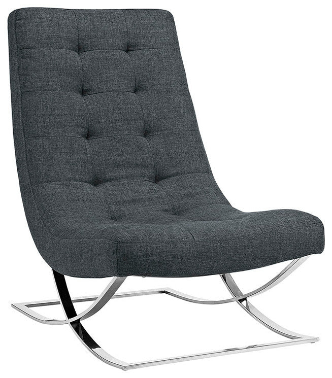 Modern Gray Slope Upholstered Fabric Lounge Chair