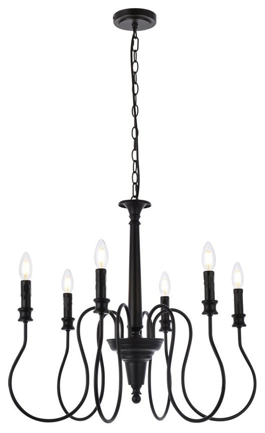 Flynn 6-Light Pendant, Black