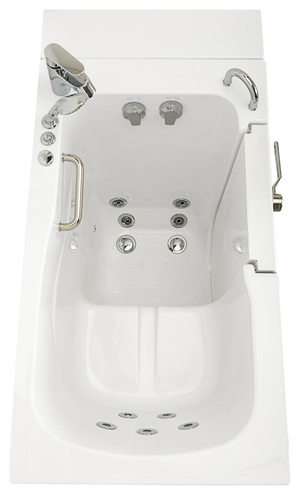 Ella Monaco 32"x52" Acrylic Walk-In-Bathtub, Outswing Door, 2 Piece Faucet