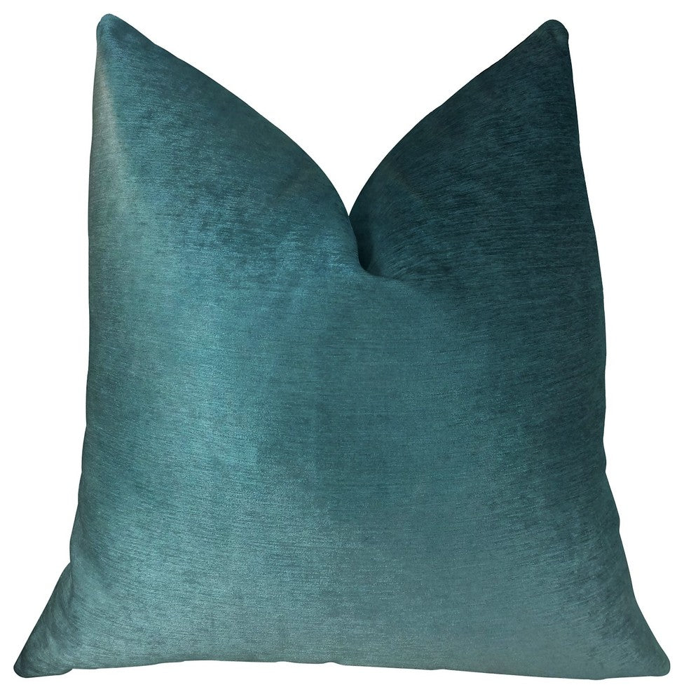 Aqua Dulce Teal Handmade Luxury Pillow, 22"x22"