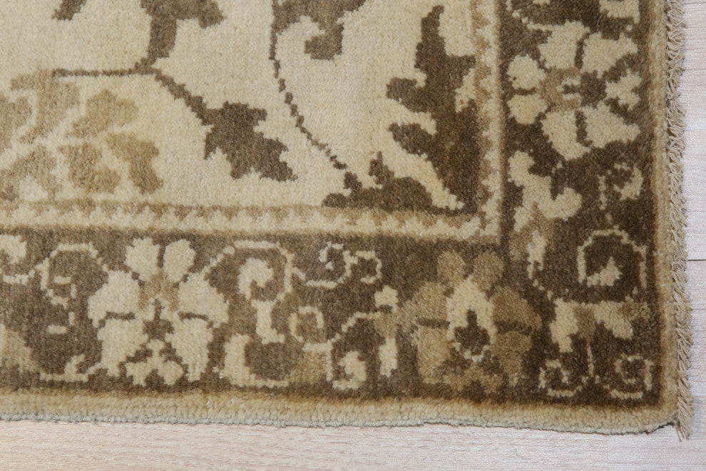 EORC Beige Handmade Wool Ningxia Rug 2'10x22'3