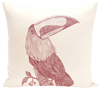 El Tuc?n Animal Print Pillow, Brick, 20"x20"
