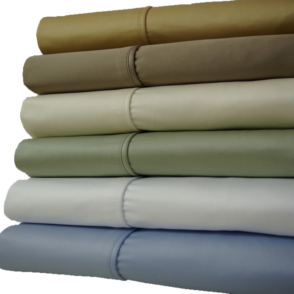 Luxury 1200 TC Sheets 100% Cotton Solid Sheet Set, Sage, King