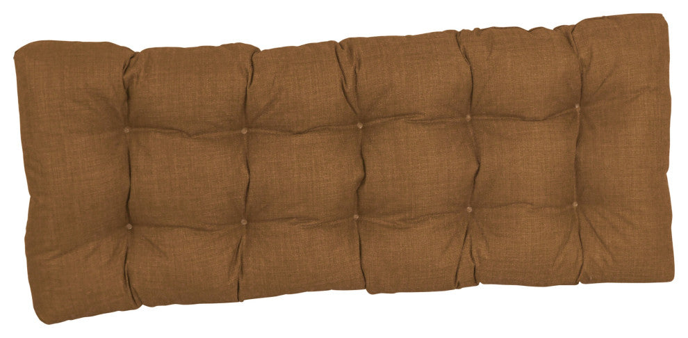46"X19" Tufted Solid Outdoor Spun Polyester Loveseat Cushion, Mocha