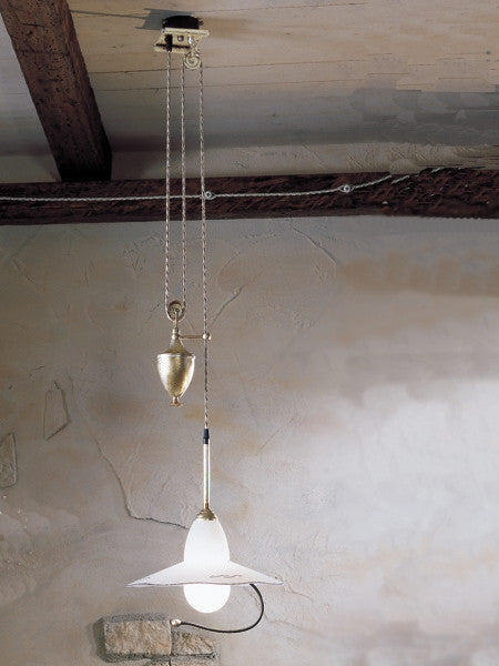 Country Line 1826 Pendant, Graphite And Silver, Satin White and Blue