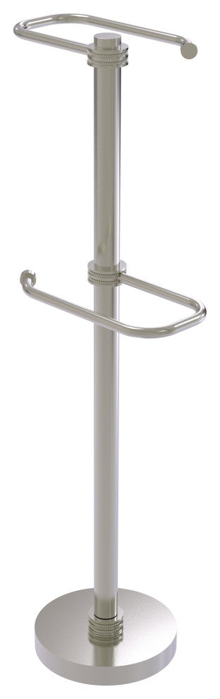 Free Standing Two Roll Toilet Tissue Stand, Satin Nickel