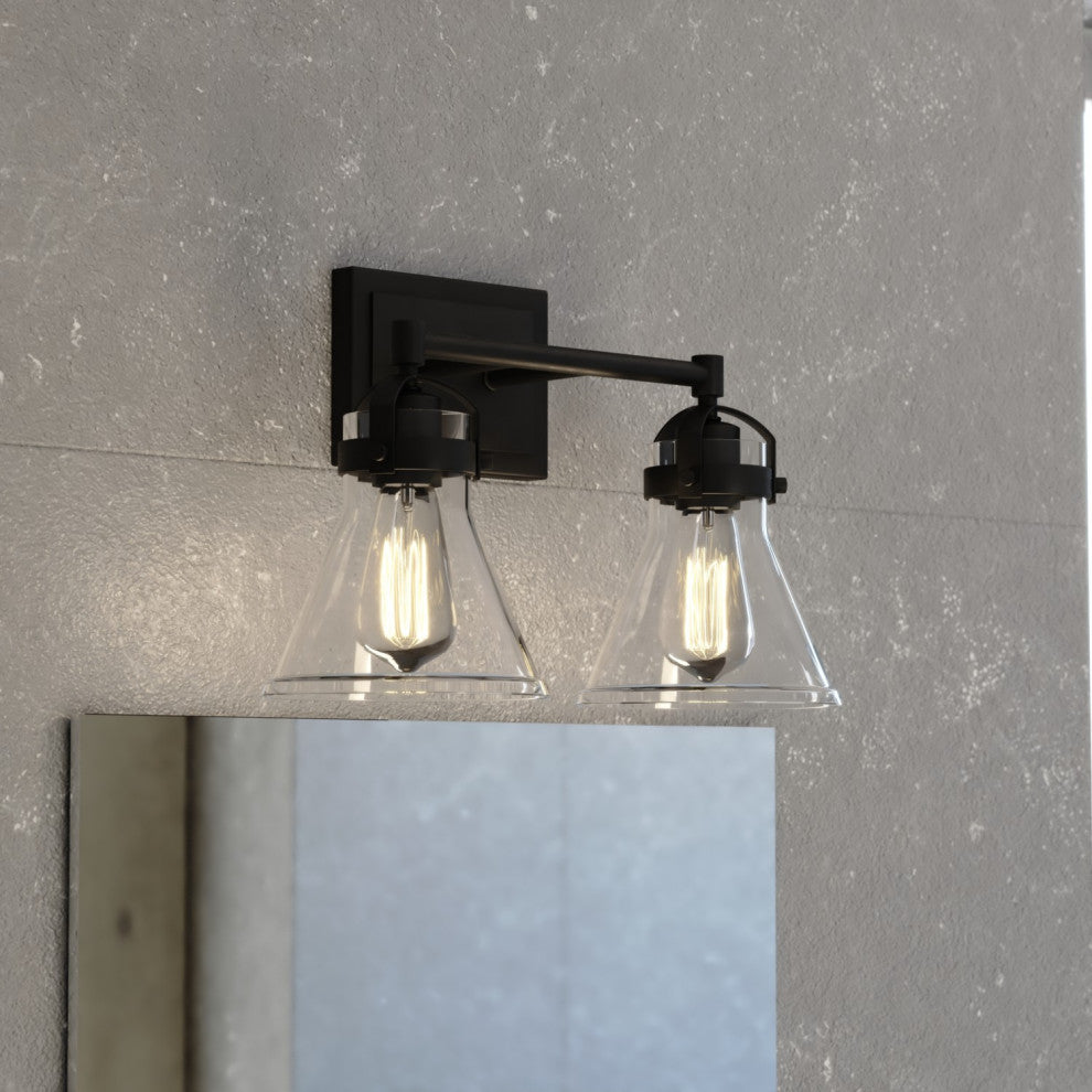 Mason 2 Light Vanity Charcoal Black