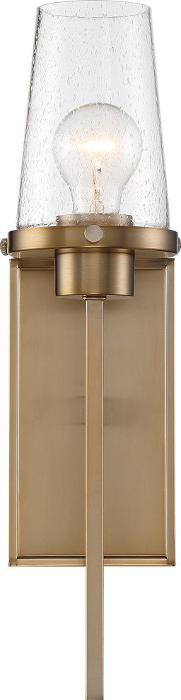 Rector- 1 Light Wall Sconce - with Clear Glass - Burnished Brass Finish