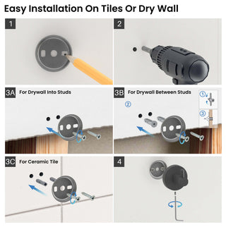 Circular Bathroom Towel & Robe Hook 3 Count, Matte Black