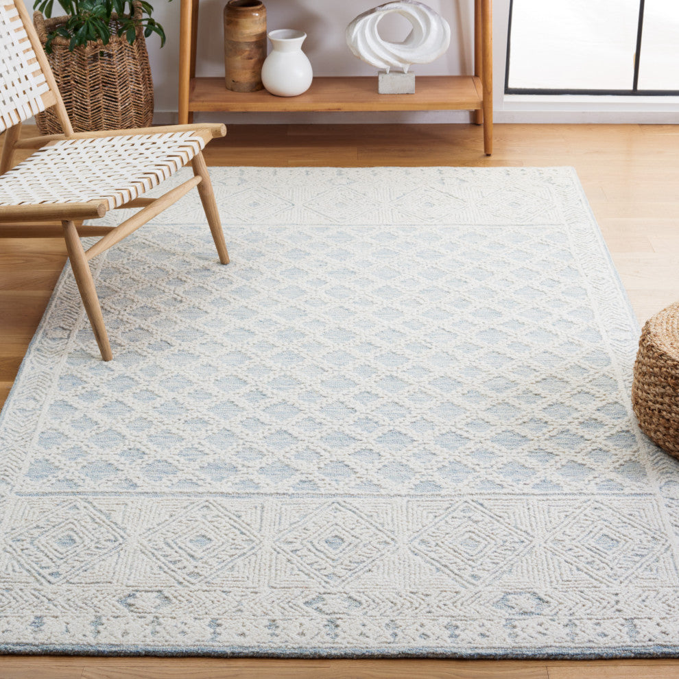Safavieh Couture Abstract Collection, ABT466 Rug, Blue/Ivory, 3'x5'